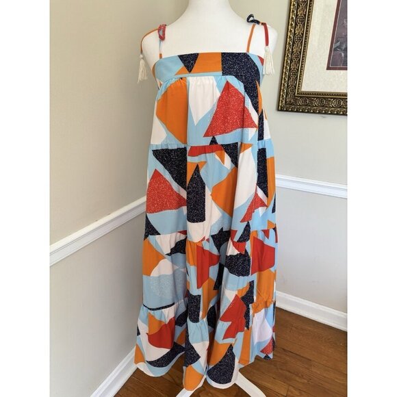 Entro Womens Size Small Multicolor Bright Sleeveless Midi Dress - Picture 1 of 6